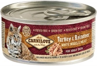 Photos - Cat Food Carnilove Adult Turkey/Reindeer Canned 100 g 