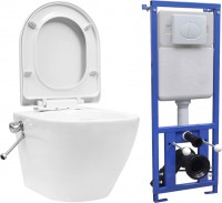 Photos - Concealed Frame / Cistern VidaXL Wall Hung Rimless Toilet with Concealed Cistern 3055348 