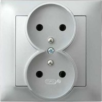 Photos - Socket Ospel Impresja GP-2YZ/18 silver