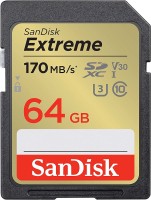 Photos - Memory Card SanDisk Extreme SD Class 10 UHS-I U3 V30 64 GB