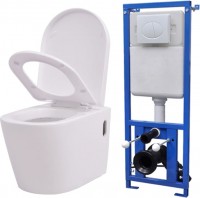 Photos - Concealed Frame / Cistern VidaXL Wall Hung Toilet with Concealed Cistern 274669 