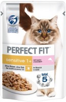 Photos - Cat Food Perfect Fit Sensitive 1+ Salmon Pouch  12 pcs