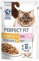 Photos - Cat Food Perfect Fit Sensitive 1+ Salmon Pouch  24 pcs