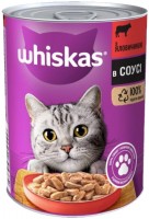 Photos - Cat Food Whiskas 1+ Can with Beef and Liver in Gravy  12 pcs