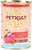 Photos - Dog Food PETKULT Canned Grain Free Junior with Beef 24