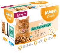 Photos - Cat Food IAMS Delights Senior Land&Sea Collection in Gravy  12 pcs