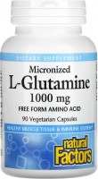 Photos - Amino Acid Natural Factors Micronized L-Glutamine 1000 mg 180 cap 