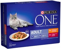 Photos - Cat Food Purina ONE Adult Chicken/Beef Pouch  8 pcs