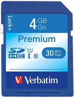 Memory Card Verbatim Premium SDHC UHS-I V10 U1 Class 10 4 GB