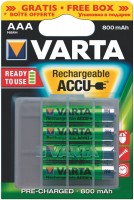Photos - Battery Varta Rechargeable Accu  4xAAA 800 mAh + case