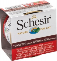 Photos - Cat Food Schesir Adult Canned Tuna/Beef/Rice  6 pcs