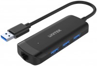 Photos - Card Reader / USB Hub Unitek uHUB Q4+ 4-in-1 Powered USB 3.0 Ethernet Hub 