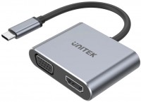 Photos - Card Reader / USB Hub Unitek uHUB Q4 Lite 4-in-1 USB-C Hub with MST Dual Display and PD 100W 