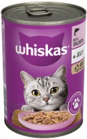 Photos - Cat Food Whiskas 1+ Can with Salmon in Jelly 400 g  12 pcs