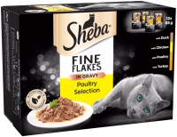 Photos - Cat Food Sheba Fine Flakes Poultry Collection in Gravy  96 pcs