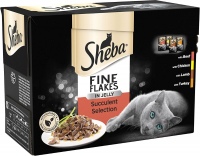 Photos - Cat Food Sheba Fine Flakes Succulent Collection in Jelly  48 pcs