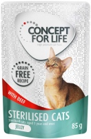 Photos - Cat Food Concept for Life Sterilised Jelly Pouch Beef  48 pcs