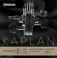 Photos - Strings DAddario Kaplan Gold-Plated Violin E String Loop End Medium 