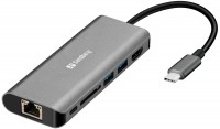 Photos - Card Reader / USB Hub Sandberg USB-C Dock HDMI+LAN+SD+USB100W 