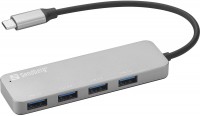 Photos - Card Reader / USB Hub Sandberg USB-C to 4 x USB 3.0 Hub SAVER 