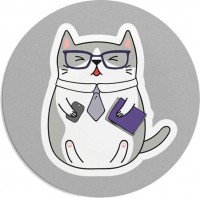 Photos - Mouse Pad Presentville Cat in Glasses Mouse Pad 