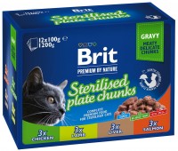 Photos - Cat Food Brit Premium Pouch Sterilised Plate Chunks 12 pcs 