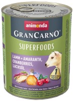 Photos - Dog Food Animonda GranCarno Superfoods Lamb/Amaranth/Cranberry 800 g 1