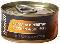 Photos - Cat Food AnimAll Cat Can Adult Chicken with Shrimps 85 g 