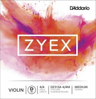 Strings DAddario ZYEX Violin Aluminum D String 4/4 Medium 