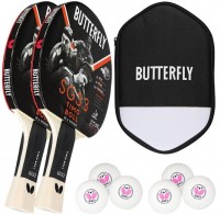 Photos - Table Tennis Bat Butterfly Timo Boll SG33 2 pcs + Case + R40+ balls 6 pcs 