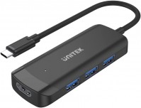 Photos - Card Reader / USB Hub Unitek uHUB Q4+ 4-in-1 Powered USB-C Hub with HDMI 