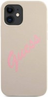 Photos - Case GUESS Silicone Vintage Script for iPhone 12 mini 