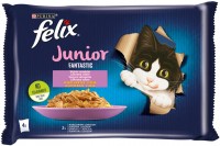 Photos - Cat Food Felix Fantastic Junior Chicken/Salmon in Jelly 4 pcs 