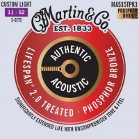 Photos - Strings Martin Authentic Acoustic Lifespan 2.0 Phosphor Bronze 11-52 (3-Pack) 