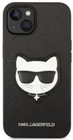 Photos - Case Karl Lagerfeld Saffiano Choupette Head Patch for iPhone 14 Plus 