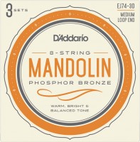 Photos - Strings DAddario Phosphor Bronze Mandolin 11-40 (3-Pack) 