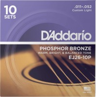 Photos - Strings DAddario Phosphor Bronze 11-52 (10-Pack) 