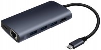 Photos - Card Reader / USB Hub Coteetci 8-in-1 HDMI + Reader + Network Card
