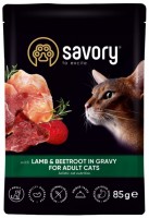 Photos - Cat Food Savory Adult Cat Pouch Lamb/Beetroot in Gravy 85 g 