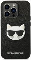 Photos - Case Karl Lagerfeld Saffiano Choupette Head Patch for iPhone 14 Pro Max 