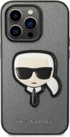 Photos - Case Karl Lagerfeld Saffiano Karl's Head Patch for iPhone 14 Pro Max 