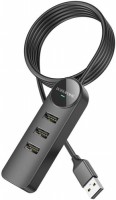 Photos - Card Reader / USB Hub Borofone DH5 Erudite 4-in-1 4xUSB2.0 (1.2m) 