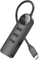 Photos - Card Reader / USB Hub Borofone DH6 Erudite USB-C to 3xUSB2.0 + RJ45 