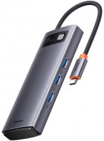 Photos - Card Reader / USB Hub BASEUS Metal Gleam Multifunctional 6-in-1 USB-C to 3xUSB-A/USB-C/2xHDMI 