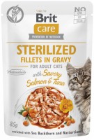 Photos - Cat Food Brit Care Sterilized Fillets in Gravy Salmon/Tuna 85 g 