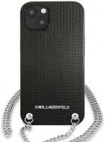 Photos - Case Karl Lagerfeld Leather Textured and Chain for iPhone 13 