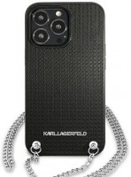 Photos - Case Karl Lagerfeld Leather Textured and Chain for iPhone 13 Pro 