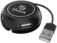 Photos - Card Reader / USB Hub Akasa AK-HB-19BK 
