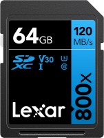 Photos - Memory Card Lexar High-Performance 800x SD UHS-I Card BLUE Series 64 GB