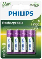 Photos - Battery Philips Rechargeable 4xAA 2100 mAh 